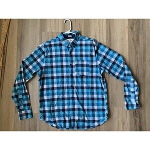 Men's Hollister Epic Flex Stretch XL button down LS shirt Blue white Plaid